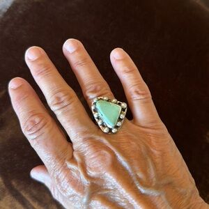Vintage Sterling Turquoise Beaded Ring size 5.5
